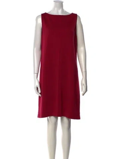 Pre-owned St John Bateau Neckline Knee-length Dress In Pink