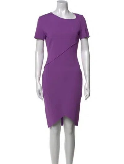 Pre-owned St John Bateau Neckline Knee-length Dress In Purple