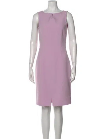 Pre-owned St John Bateau Neckline Knee-length Dress In Purple