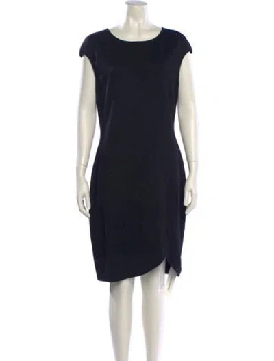 Pre-owned St John Bateau Neckline Knee-length Dress W/ Tags In Black