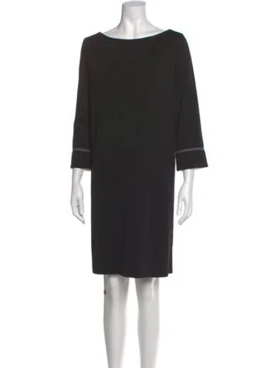 Pre-owned St John Bateau Neckline Knee-length Dress W/ Tags In Black