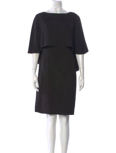 Pre-owned St John Bateau Neckline Knee-length Dress W/ Tags In Black