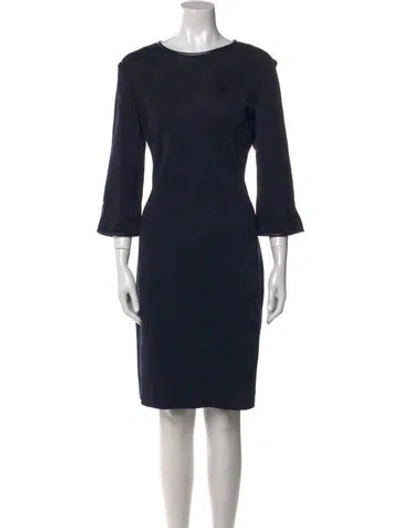 Pre-owned St John Bateau Neckline Knee-length Dress W/ Tags In Blue