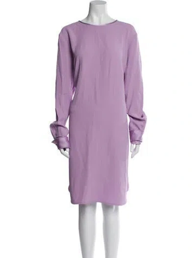Pre-owned St John Bateau Neckline Knee-length Dress W/ Tags In Purple