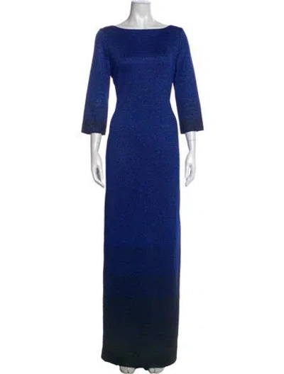 Pre-owned St John Bateau Neckline Long Dress W/ Tags