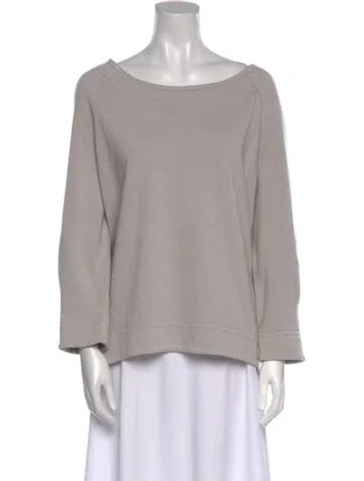 Pre-owned St John Bateau Neckline Long Sleeve Sweatshirt In Gray
