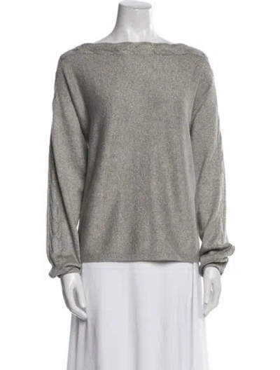 Pre-owned St John Bateau Neckline Long Sleeve Sweatshirt W/ Tags In White