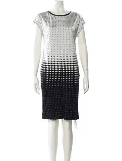 Pre-owned St John Bateau Neckline Mini Dress In Multi