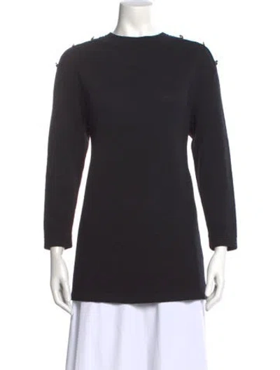 Pre-owned St John Bateau Neckline Sweater In Black