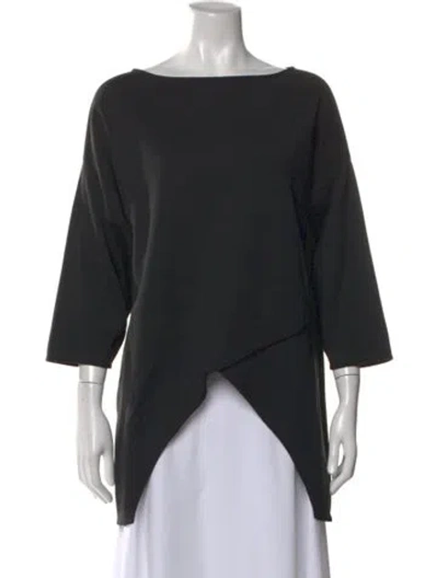 Pre-owned St John Bateau Neckline Sweater In Black