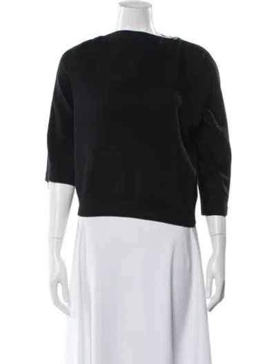 Pre-owned St John Bateau Neckline Sweater In Blue