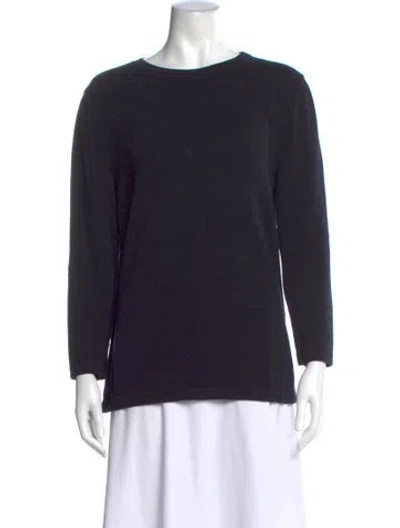 Pre-owned St John Bateau Neckline Sweater In Blue