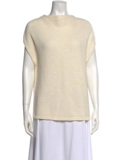 Pre-owned St John Bateau Neckline Sweater In Neutral