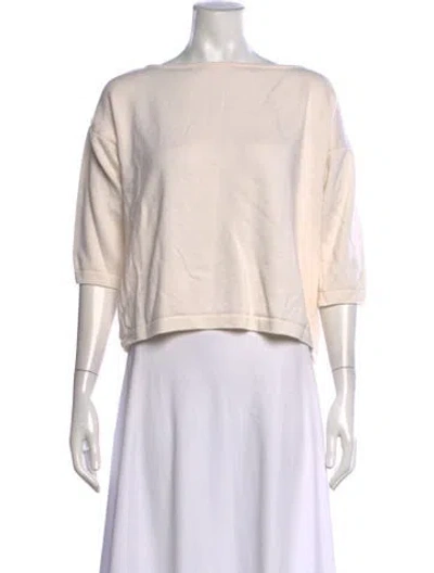 Pre-owned St John Bateau Neckline Sweater In Neutrals