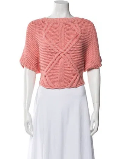 Pre-owned St John Bateau Neckline Sweater In Pink