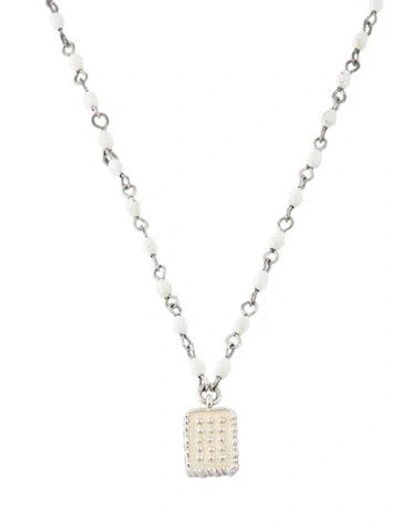 Pre-owned St John Bead & Enamel Pendant Necklace, 20" In Multicolor