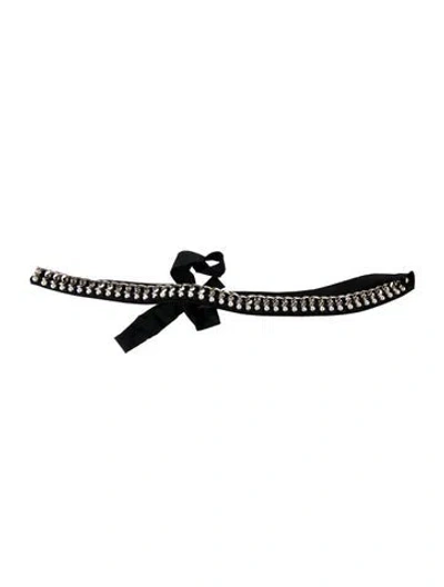 Pre-owned St John Beaded Accents Belt In Black