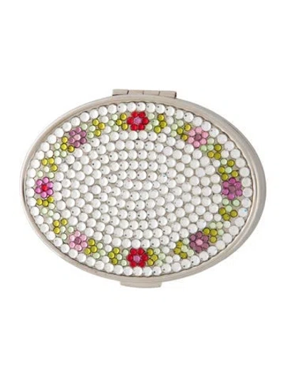 Pre-owned St John Bedazzled Compact Mirror In Silver