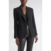St John St. John Belted Satin Back Crepe Wrap Jacket In Black