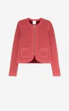 St John Bi-tonal Stretch Knit Jacket In Pink