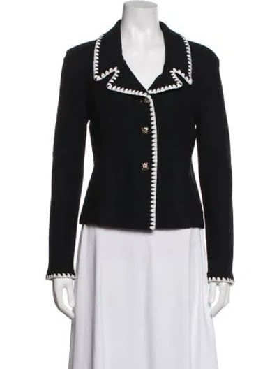 Pre-owned St John Biker Jacket In Blac