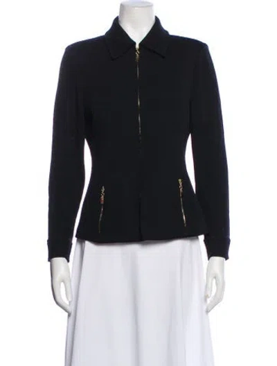 Pre-owned St John Biker Jacket In Blue