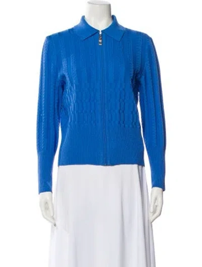 Pre-owned St John Biker Jacket In Blue