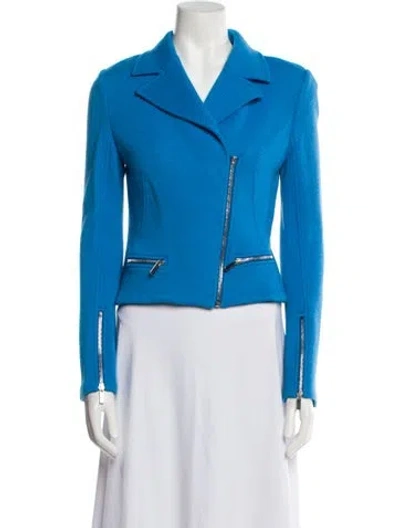 Pre-owned St John Biker Jacket In Blue