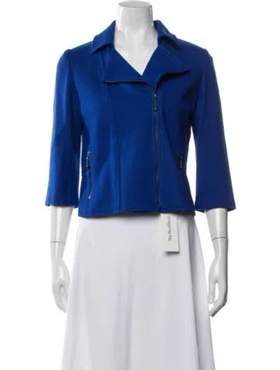 Pre-owned St John Biker Jacket In Blue