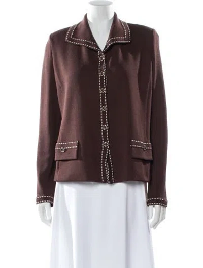 Pre-owned St John Biker Jacket In Brown