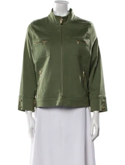 Pre-owned St John Biker Jacket In Green