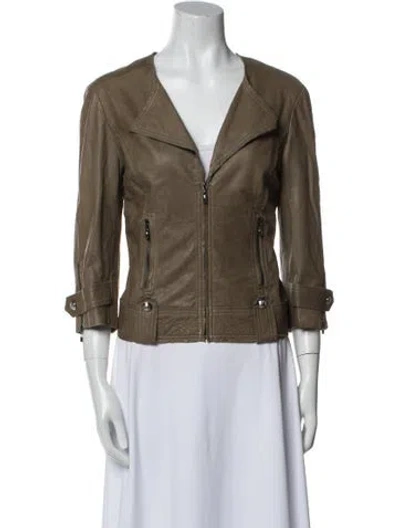 Pre-owned St John Biker Jacket In Neutral