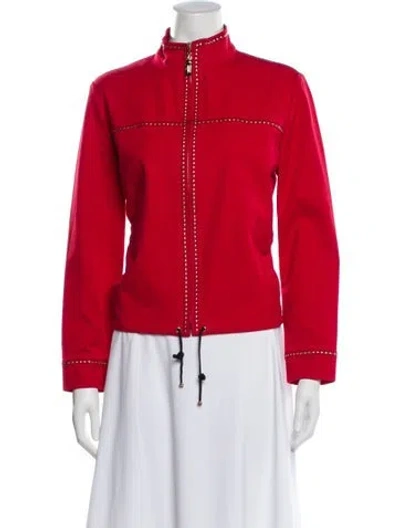Pre-owned St John Biker Jacket In Red