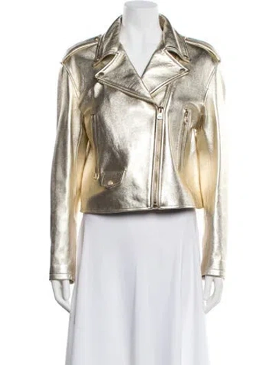 Pre-owned St John Biker Jacket W/ Tags In Gold