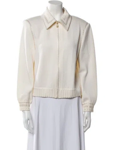 Pre-owned St John Biker Jacket In White