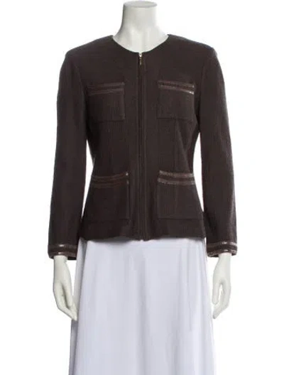 Pre-owned St John Blazer In Brown