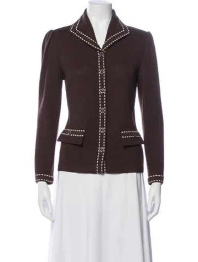 Pre-owned St John Blazer In Brown