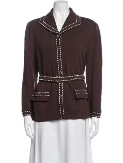 Pre-owned St John Blazer In Brown