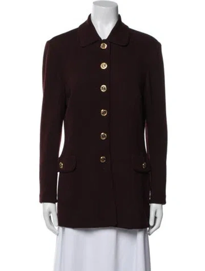 Pre-owned St John Blazer In Burgundy