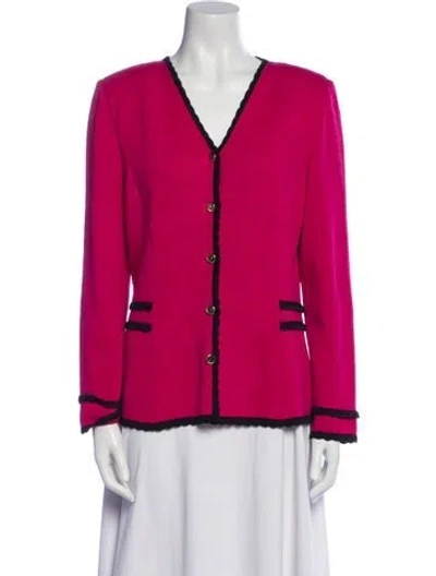 Pre-owned St John Blazer In Burgundy