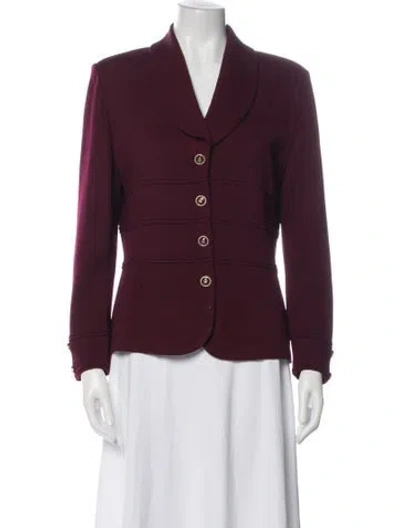 Pre-owned St John Blazer In Burgundy