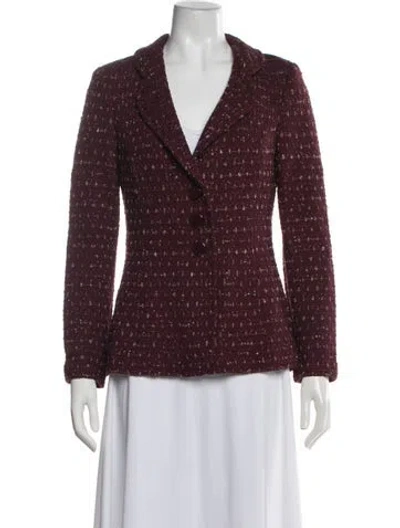 Pre-owned St John Blazer In Burgundy