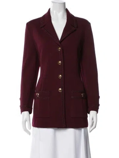 Pre-owned St John Blazer In Burgundy