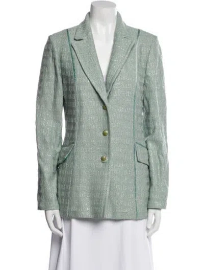 Pre-owned St John Blazer In Green