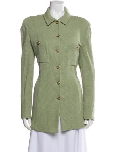 Pre-owned St John Blazer In Green