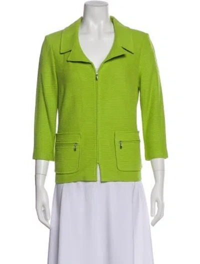 Pre-owned St John Blazer In Green