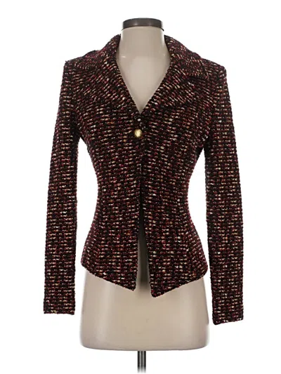Pre-owned St John Blazer Jacket In Burgundy