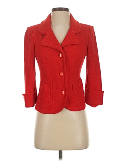Pre-owned St John Blazer Jacket In Red