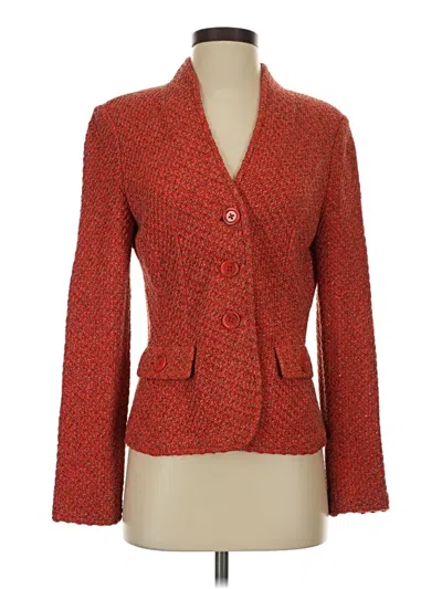 Pre-owned St John Blazer Jacket In Red