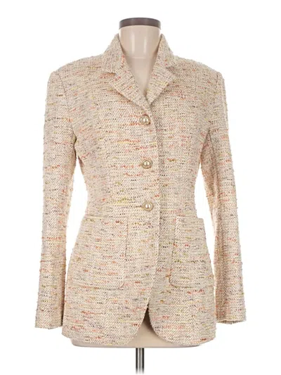 Pre-owned St John Blazer Jacket In White